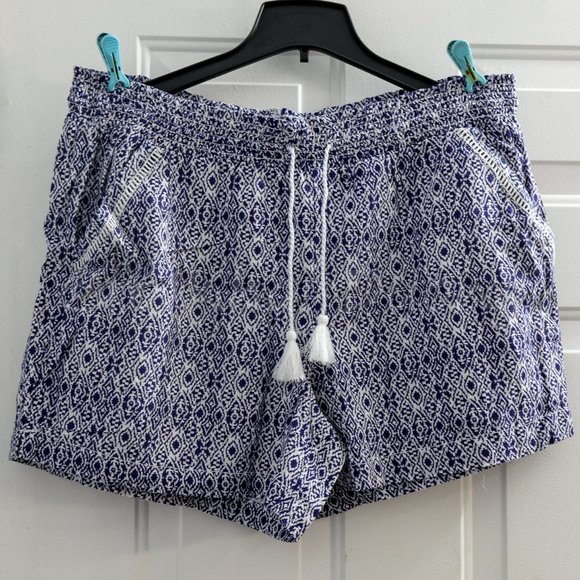 Briggs Ladies’ Linen Blend‎ Short BLUE PRINT - Picture 2 of 4